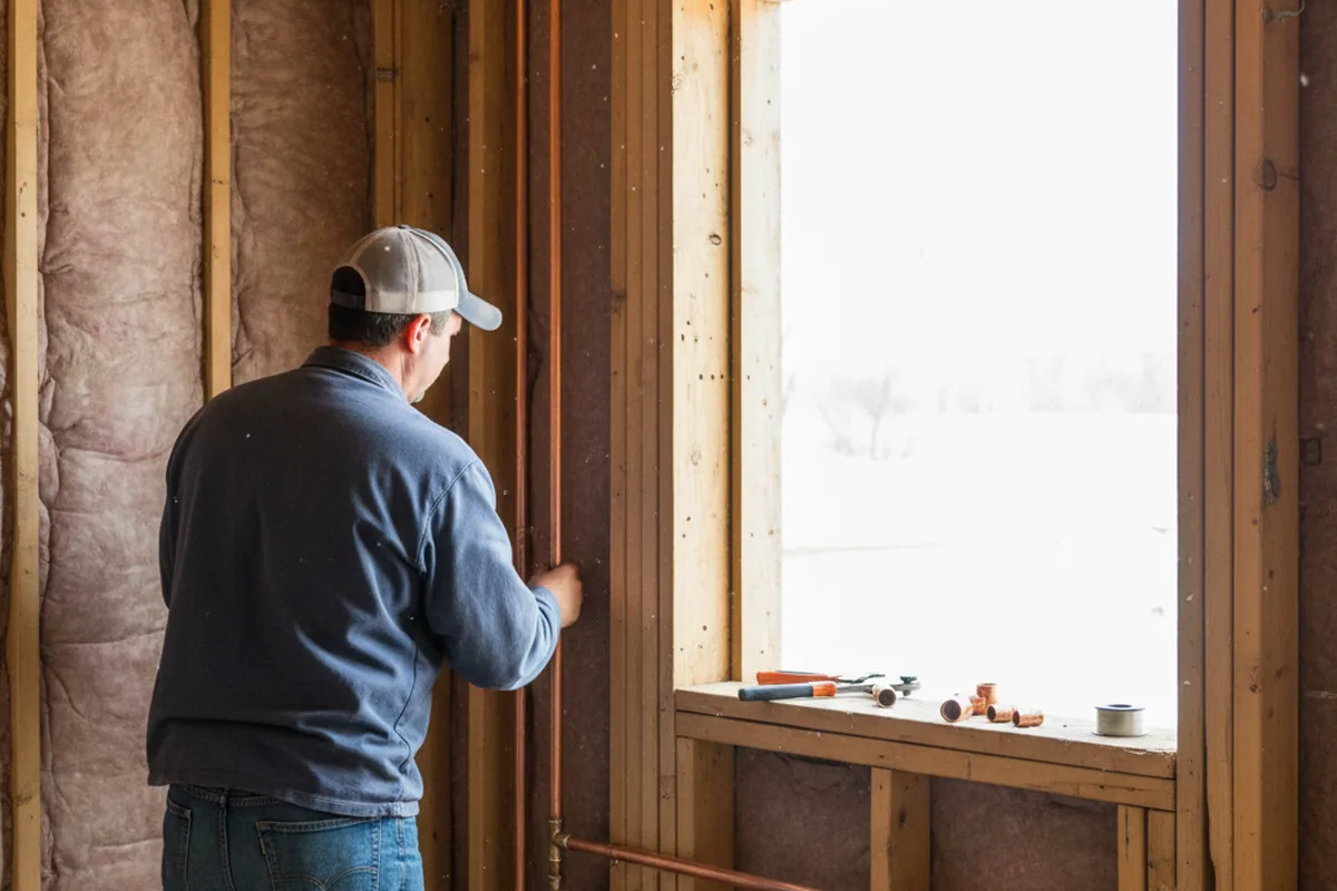 Licensed plumber running new copper supply lines in a Cathedral City home