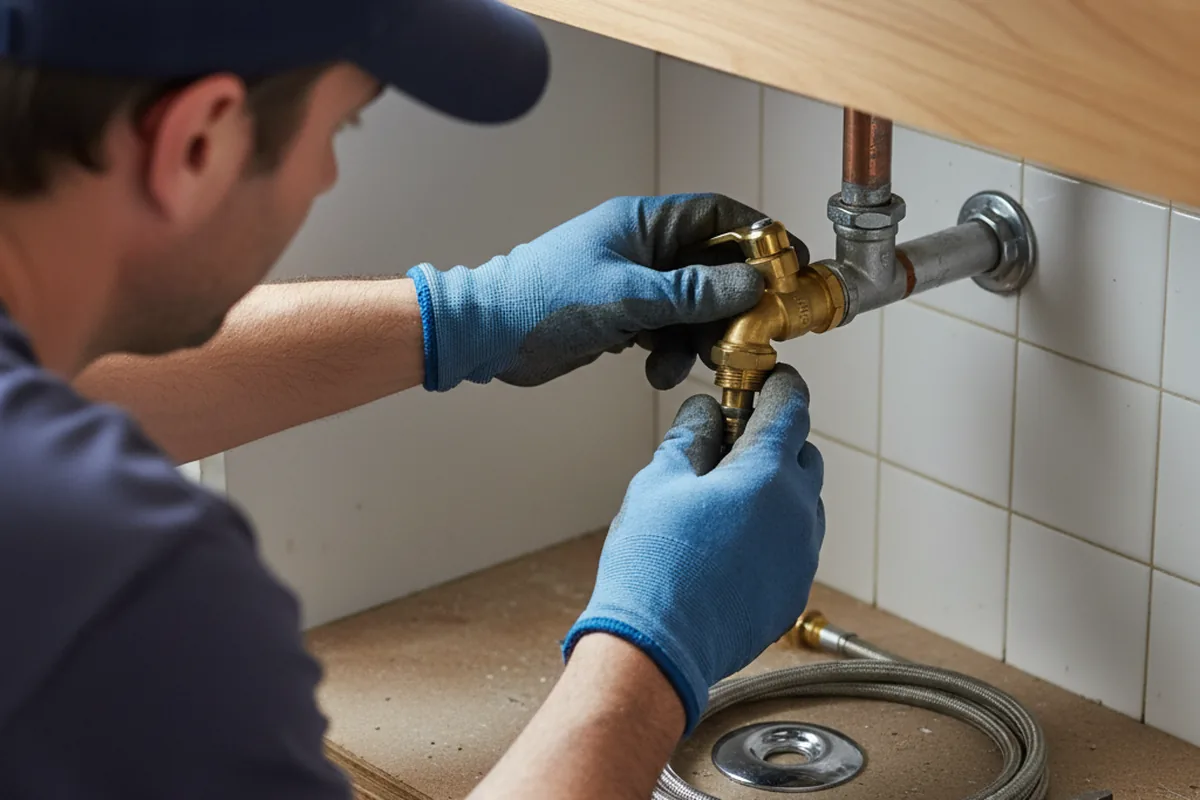 Shutoff valve and fitting work during Burst Pipe Repair in Cathedral City